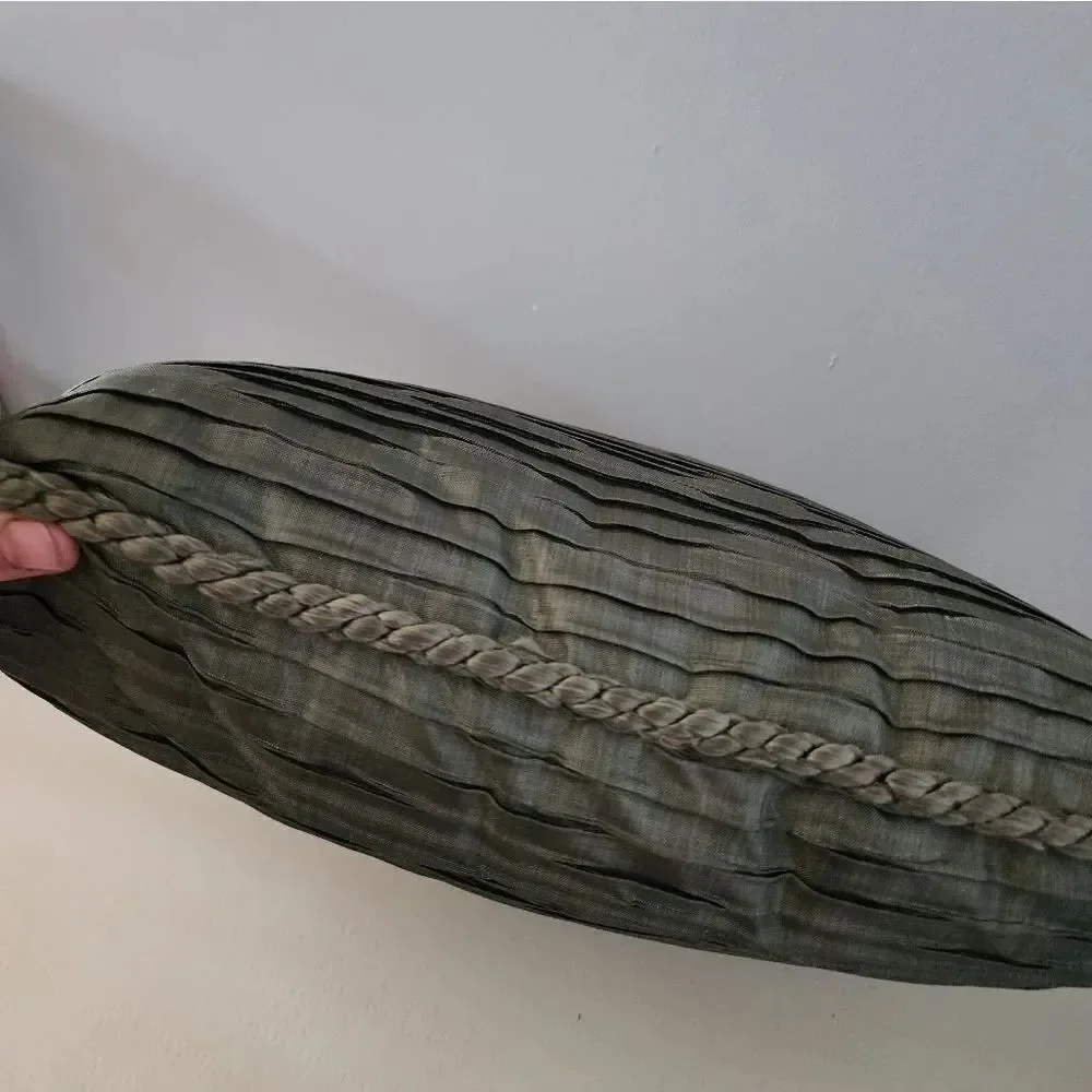 Vintage Throw Pillow 17x17 1960's Mid Century Textured Green